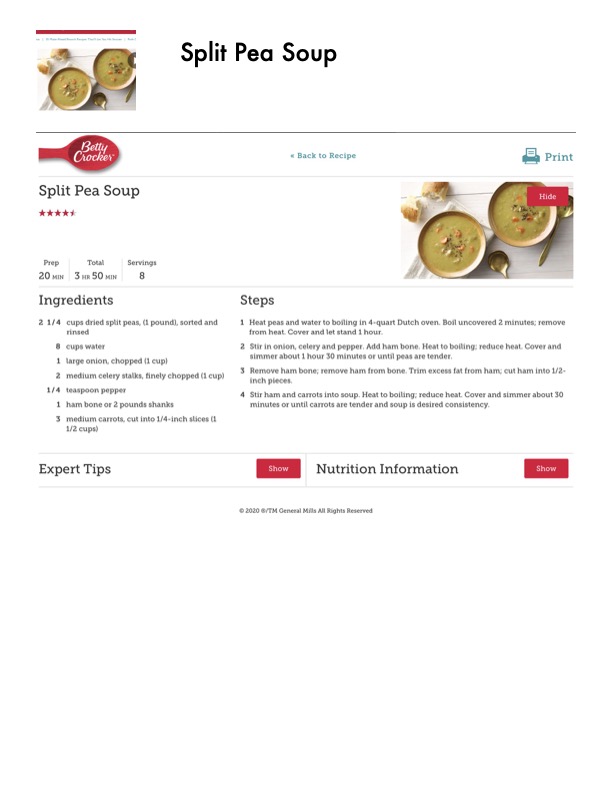 Original recipe page 134