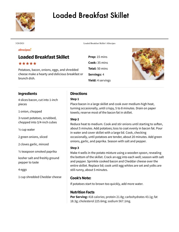 Original recipe page 159