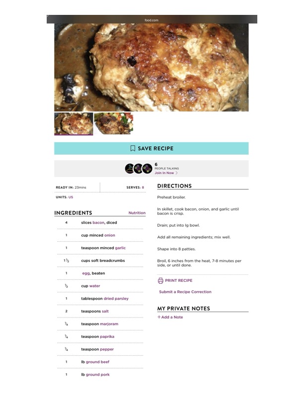 Original recipe page 191